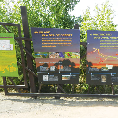 Informational kiosk at Warm Springs Natural Area